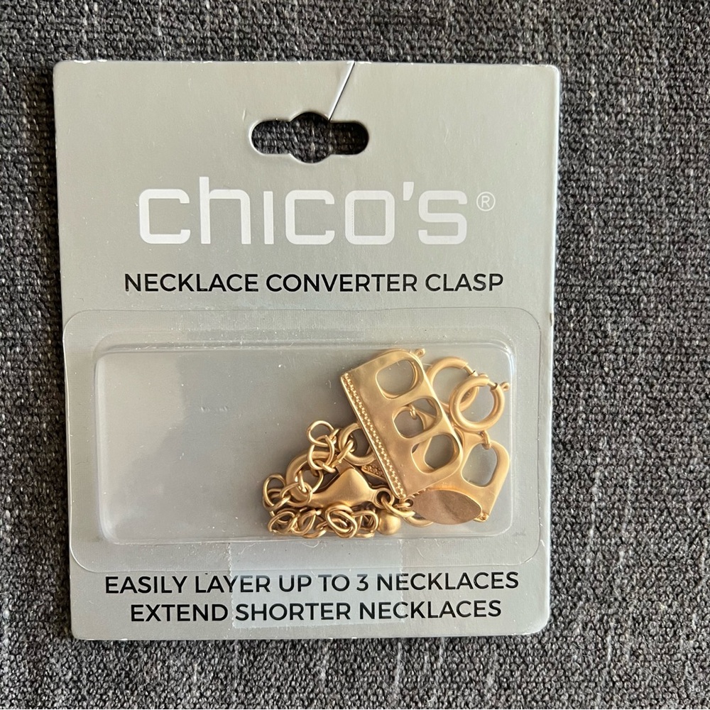 NEW NWT Chicos Gold Toned Necklace Converter Clasp Layering Jewelry